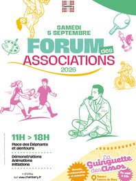 Samedi 5 septembre Forum des associations. 11h à 18h, place des éléphants et alentours. Démonstrations, initiations, animations. La Guinguette des assos. Buvette restauration et concerts. Square Lannoy de Bissy. De midi à 22h 