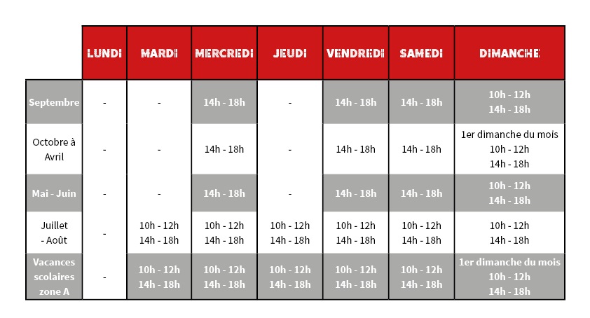 Horaires de l'Hôtel de Cordon-CIAP