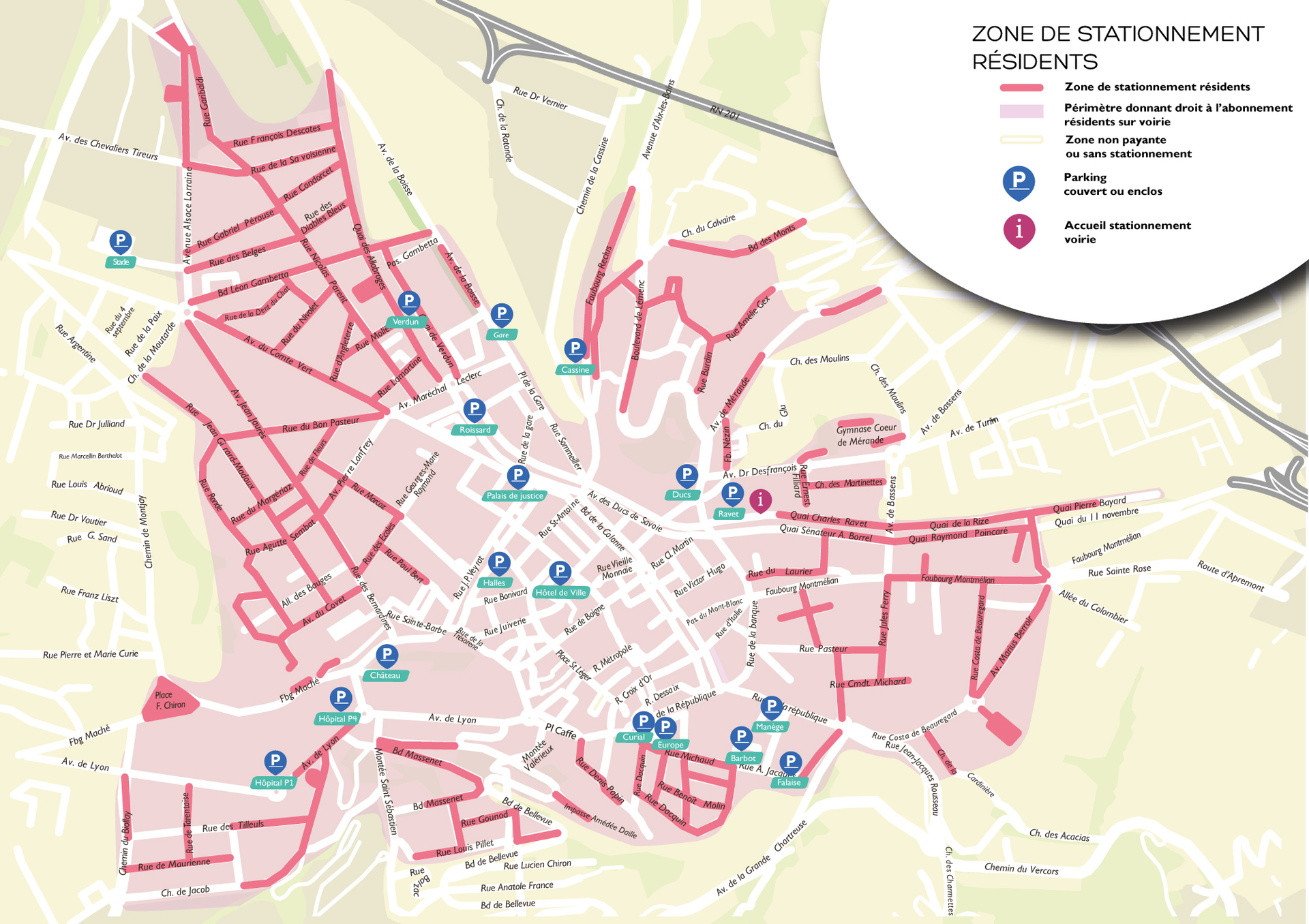plan de la zone résident à Chambéry