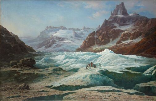 Claude Hugard de la Tour (Cluses, 1818 – Couilly, 1886) La Mer de glace, 1862 Huile sur toile