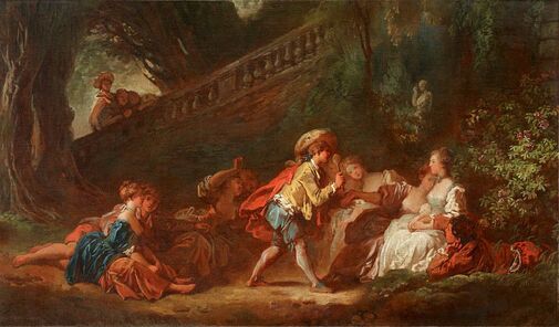 Jean-Honoré Fragonard (Grasse, 1732 - Paris, 1806) Le jeu de la palette, 1757-1759 Huile sur toile
