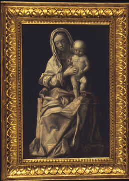 Vierge à l’enfant, entre 1505 et 1510, grisaille à l’huile sur papier contrecollé sur toile
