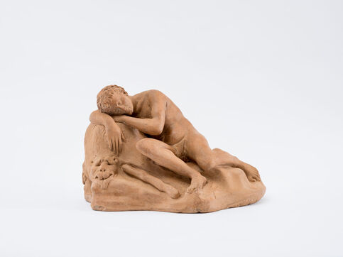 Anonyme, attribué à Ulisse Cambi, Hercule endormi, 19ème siècle, ronde-bosse en terre cuite