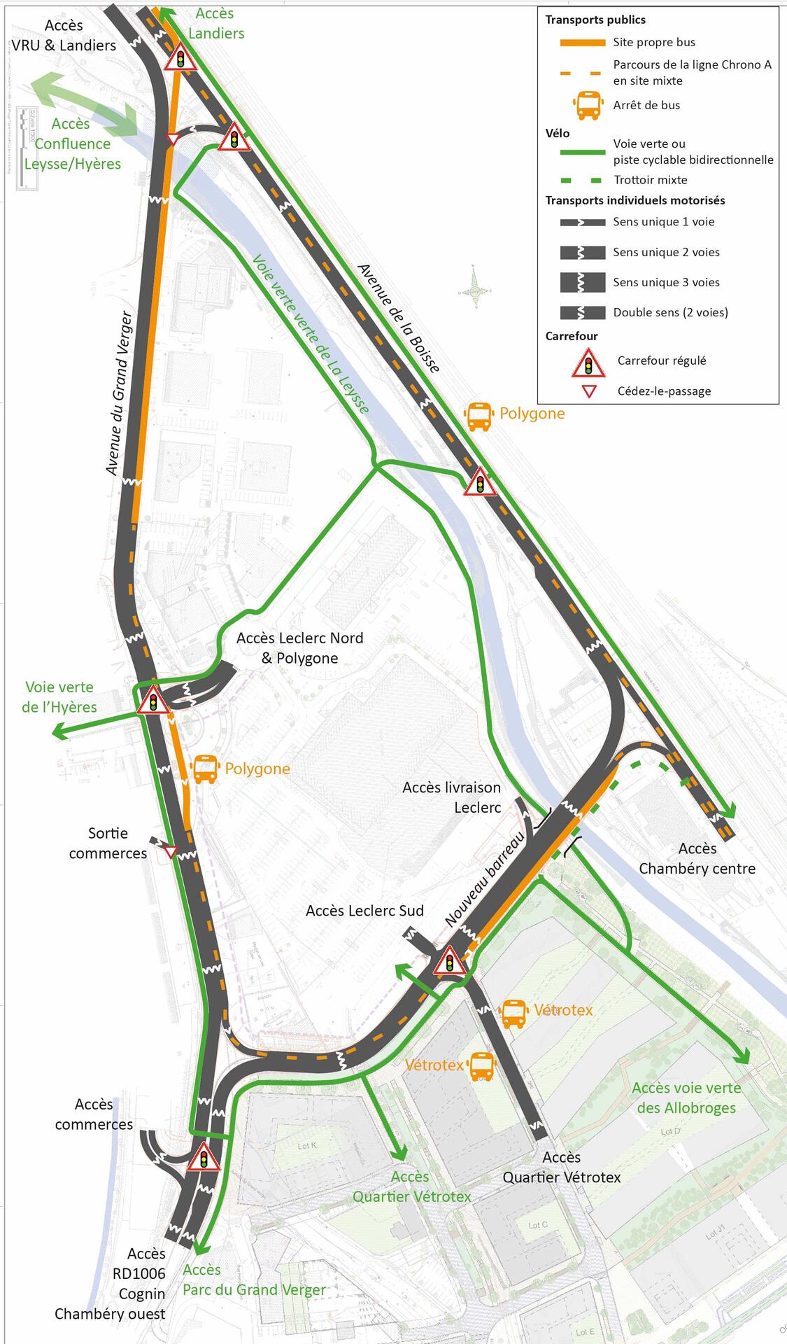 Plan de l'entrée Nord de Chambéry